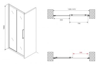Душевая дверь ABBER Schwarzer Diamant AG30140BMH 140см чёрный