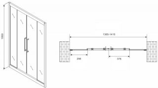 Душевая дверь ABBER Schwarzer Diamant 140см чёрный AG33140BH