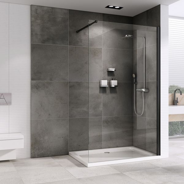 Душевая перегородка ABBER Immer Offen 120см чёрный AG61120B8