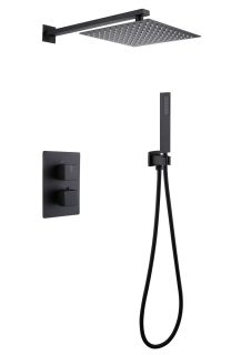 Душевая система ABBER Daheim AF8251B с термостатом чёрный матовый