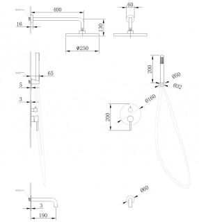Душевая система ABBER Wasser Kreis AF8117RG розовое золото