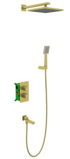 Душевой комплект Timo Petruma SX-5049/17SM с термостатом золото матовое