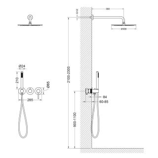 Душевой комплект Timo Saona SX-2349/03SM чёрный матовый