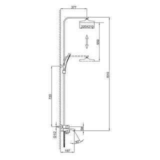 Душевая стойка Frap F2476 хром