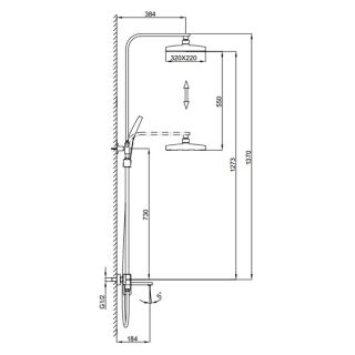 Душевая стойка Frap F2490-6 черный