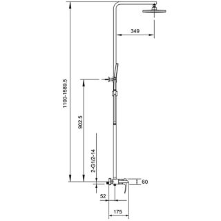 Душевая стойка Gappo G2407-30 хром