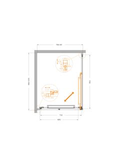 Душевой уголок CEZARES LUX-AH-FS-1-80/100-C-GM оружейная сталь