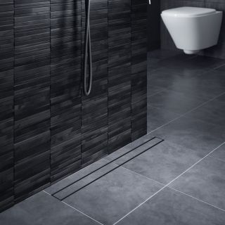 Душевой лоток Timo Drain System DS230208/03 80см с двусторонней панелью plate под плитку чёрный