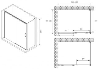 Душевой уголок ABBER Komfort AG93160-S102 160x100см хром