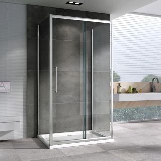 Душевой уголок ABBER Schwarzer Diamant AG30150H-S100-S100 150x100см хром