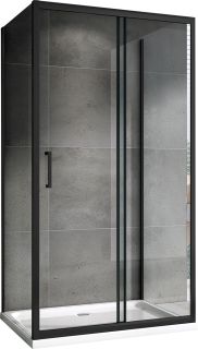 Душевой уголок ABBER Schwarzer Diamant AG30160B-S50B-S50B 160x50см чёрный