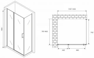 Душевой уголок ABBER Sonnenstrand 120x80см хром AG04120S-S80