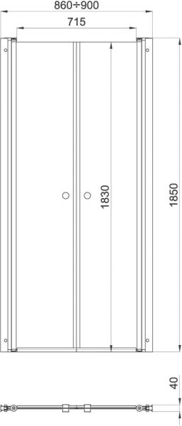 Душевая дверь Triton Дабл Щ0000036861 90 см