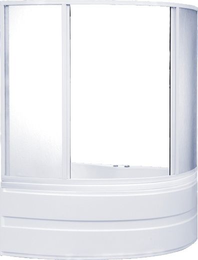 Шторка на ванну Bas Алегра L 1500х1000  (4 ств. стекло) левая