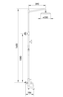 Душевая стойка Rose R0236E золото