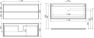 Подвесная тумба под раковину Sancos Cento CN120-1KE 120см карпатская ель