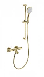 Смеситель для ванны с душем Wonzon & Woghand WW-C2002-A-BG с термостатом брашированное золото