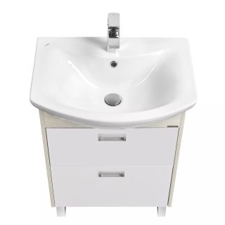 Тумба под раковину Акватон Бекка 60см белый/дуб сомерсет 1A196601BAC20