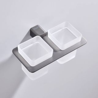 Стакан для ванной комнаты Raglo R301.08.09 двойной графит