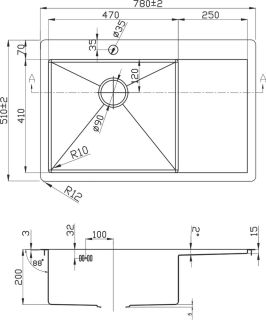 Мойка кухонная Zorg Inox  A 7851-L BR/GRAFIT