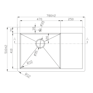 Мойка D7851HG-L Melana ProfLine 3,0/220 левая золото