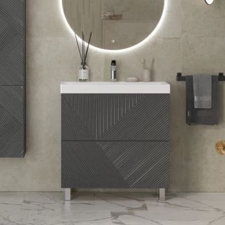 Тумба под раковину напольная Velvex Edge tn.EDG.9696.80.2Y графит, 80 см