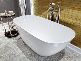 Ванна из искусственного камня AquaStone Бали 150x75см белый