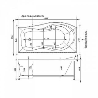 Панель фронтальная Aquanet Borneo 170 L