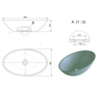 Раковина Holbi Dione 60см цветной матовый 1.02.006.11.3