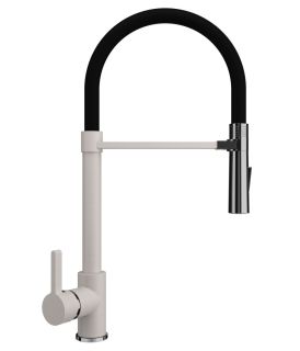 Смеситель для кухни Ulgran Classic U-024-331 с высоким гибким изливом белый