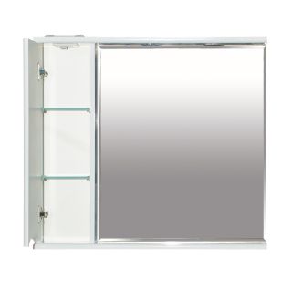 Зеркальный шкаф с подсветкой Misty Элвис 85см левый белый