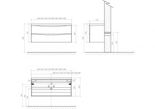 Тумба под раковину BelBagno подвесная 100x53см Crema Opaco MARINO-1000-2C-SO-CO-P