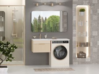 Подвесная тумба раковину Brevita Enfida ENF-09060-031Я под стиральную машину 60см бежевый