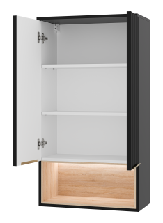 Подвесной шкаф над стиральной машиной Brevita Enfida ENF-08060-021 60см чёрный/дуб Сонома светлый