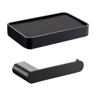 Держатель для туалетной бумаги с полкой Wonzon & Woghand Carbon WW-7726 чёрный