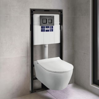 SET Инсталляция Sava Slim Superior+клавиша смыва белый глянец круг. COOL