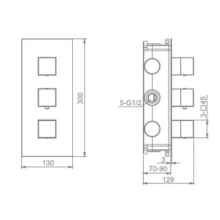 Смеситель для душа Raglo R02.263.03 с термостатом золотой сптин