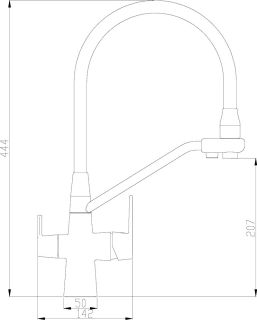 Смеситель для кухни ZORG Steel Hammer SH 903-6 BLACK CR