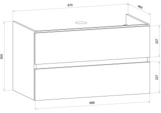 Подвесная тумба под раковину Art&Max Techno 90см айс какао AM-Techno-900-2C-SO-FC305