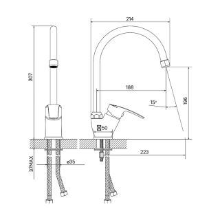 Смеситель для кухни IDDIS Ray хром глянцевый RAYSB00i05