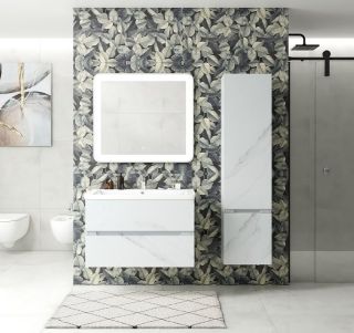 Шкаф подвесной Art&Max Techno 40x160см правый монти мрамор AM-Techno-1600-AC-SO-MR960-R