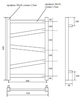 Полотенцесушитель электрический Point Феникс PN15156WE П5 50x60см левый/правый белый