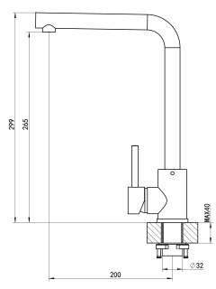 Смеситель для кухни Florentina Фабио грей