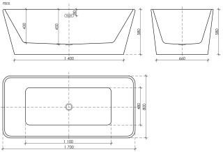 Акриловая ванна Sancos Dama FB05 170x80см белый
