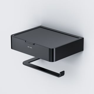 Держатель для туалетной бумаги с коробкой Am.Pm Inspire 2.0 чёрный матовый A50A341522