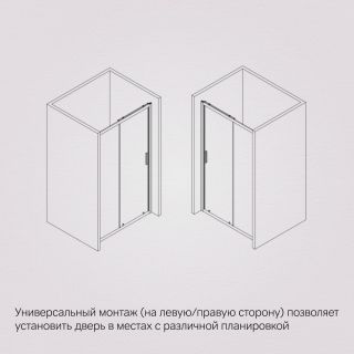 Душевая дверь Am.Pm Gem W90G-140-1-195MT 140 см цвет профиля хром матовый стекло прозрачное