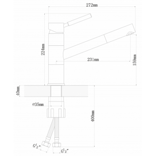 Смеситель для кухни Florentina Фита коричневый