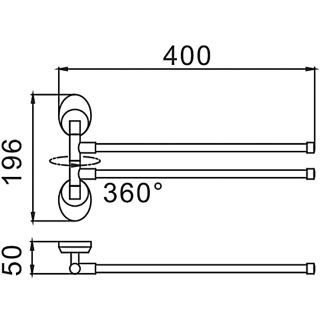 Поворотный полотенцедержатель Frap F1612 хром