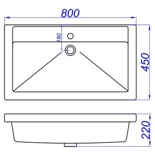 Раковина Sanita Luxe Fest WB.FN/Fest/80-C/WHT.G/S1 80 см