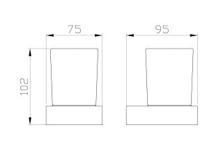 Стакан для зубных щеток с держателем Wonzon & Woghand WW-9521 хром